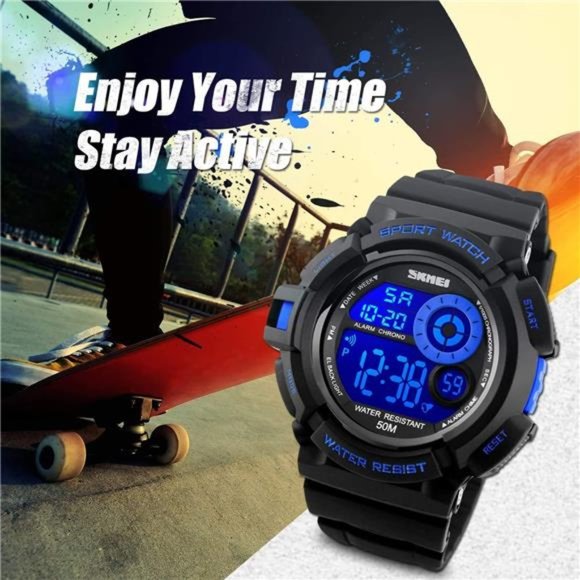 Mens Sport Running Watch, Digital Electronic 50M Waterproof Military Army Sports - Picture 4 of 6
